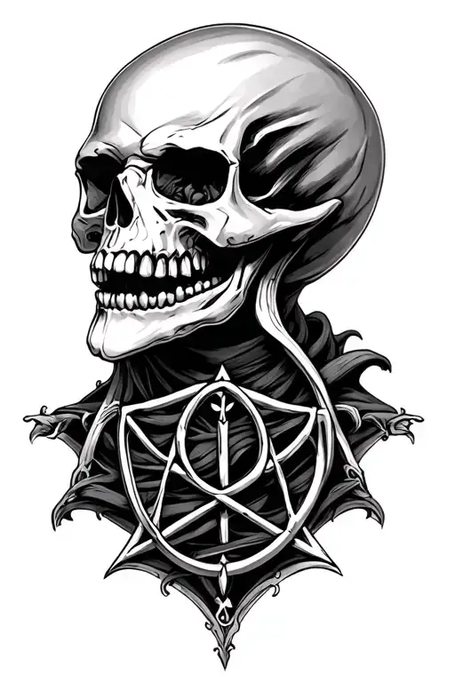 Harry Potter Death Eater Skull With Deathly Hallows