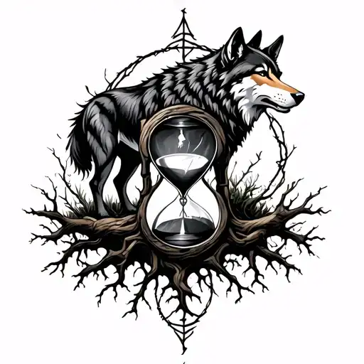 Wolves Roots Tree Dfamily Compass Hourglass Barb Wire Deep Roots