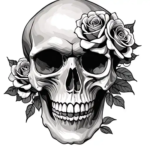 Skull With Roses