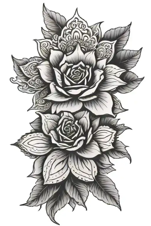 Map Of Mexico And Rose Mandala