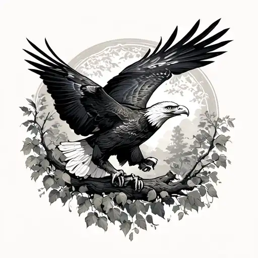 Cider Tree With Eagle Flying