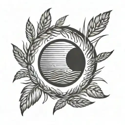 A Sun Made Out Of Woven Wheat Into A Circle