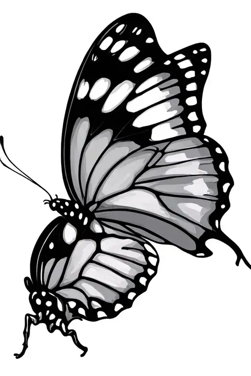 Butterfly With Torn Wing Spread