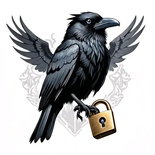 Raven With Lock And Key