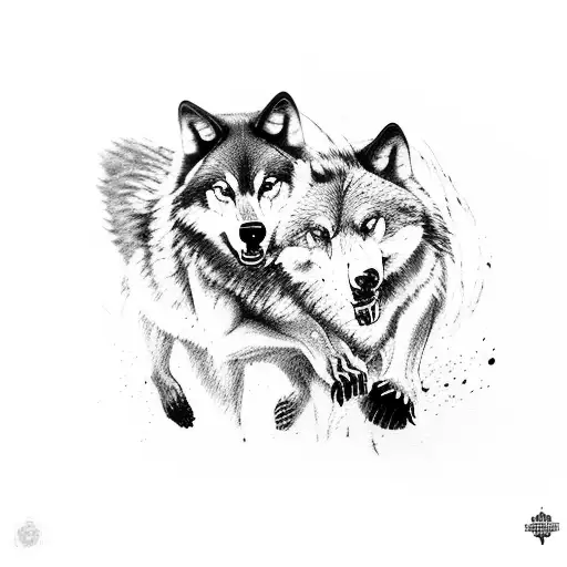 A Pack Of Wolves Visciousky Attacking A Brown Bear