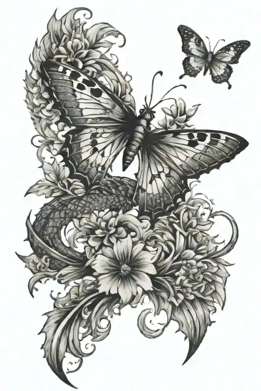 Butterfly And Dragon Back