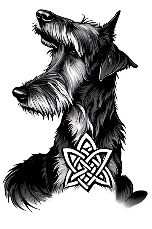 Irish Wolfhound Dog With Celtic Knot