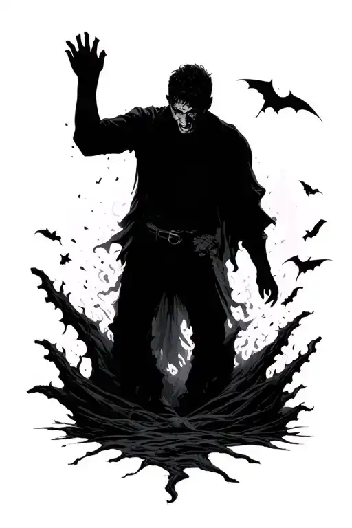 Man Falling Into Darkness