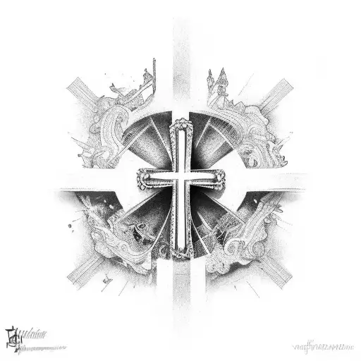 Cross With Background Design