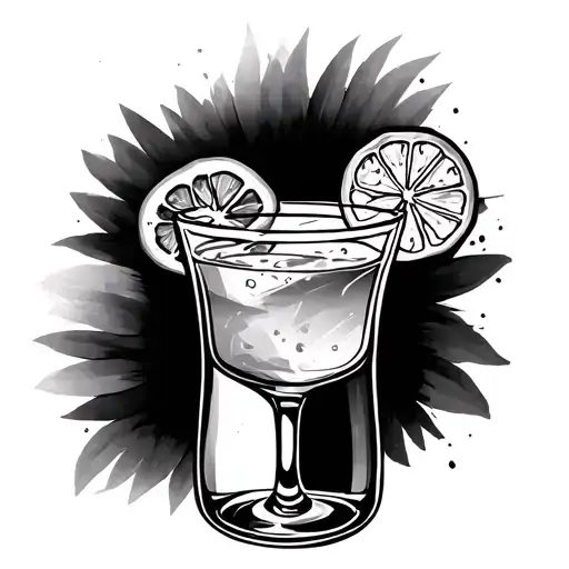 Cocktail Glass Line Drawing
