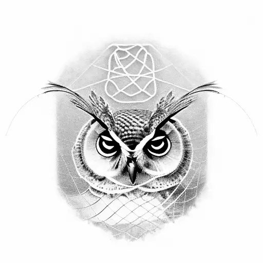 A Worker Holding A Fishing Net With An Owl On Their Shoulder