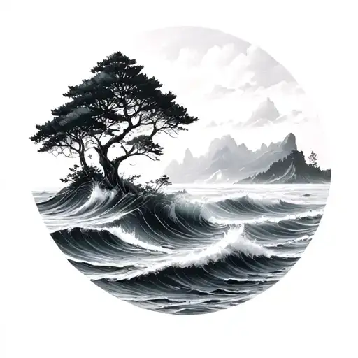 Trees Ocean Sleeve