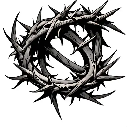 Crown Of Thorns Tattoo Around The Upper Arm Band