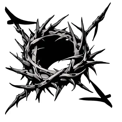 Crown Of Thorns Tattoo Design That Wraps Around The Arm