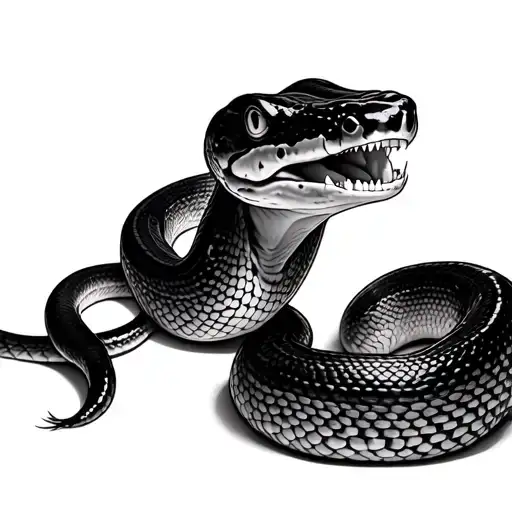 Cool Realistic Ball Python Snake With Its Mouth Open And Its Teeth Showing Realistic