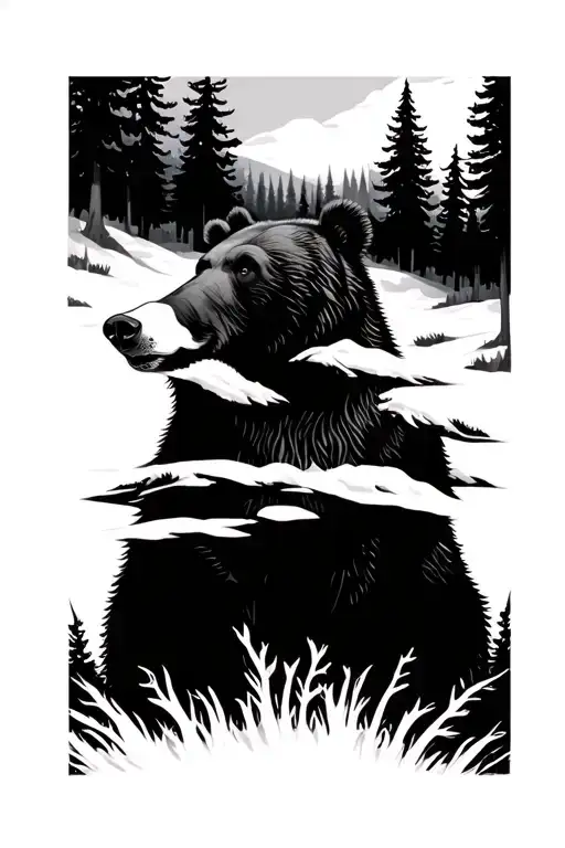 Bear And Trees