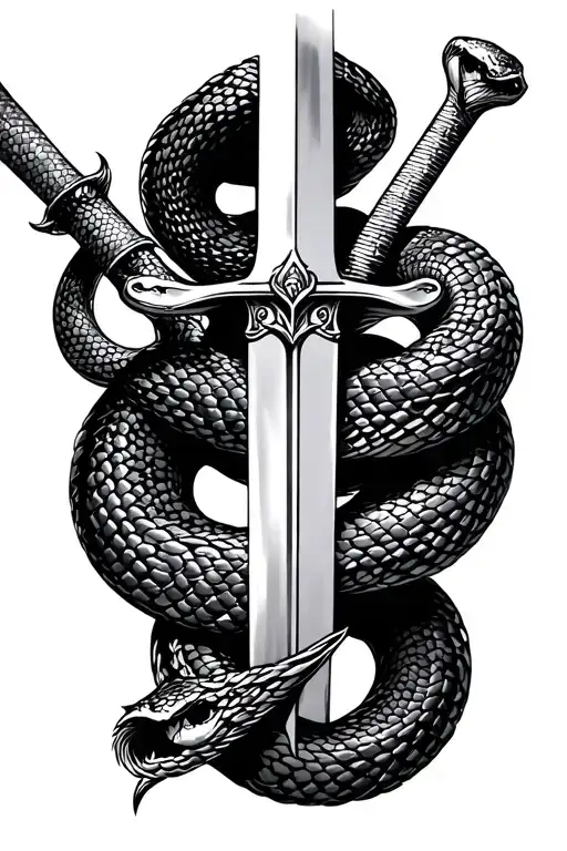 Snake And Sword Half Sleeve