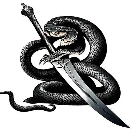A Snake Strangling A Nordic Warrior Wielding A Sword