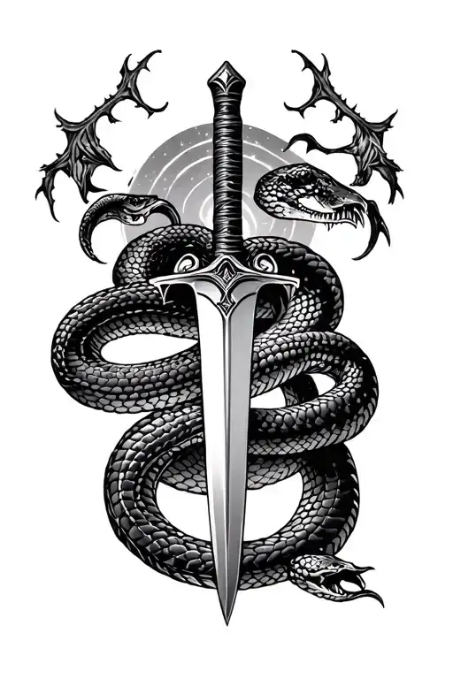 Snake And Sword Half Sleeve Tattoo To Elbow To My Hand