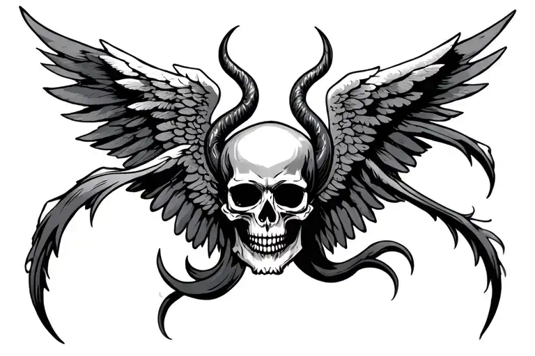 Skulle Angel And Devil Wings