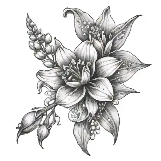 Daffodil And Lily Of The Valley Flowers