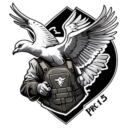 Dove Of Peace With Protection Vest Holding Prc 152