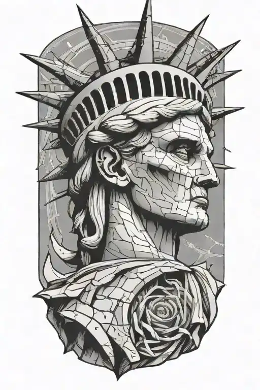Skull Faced Statue Of Liberty Statue