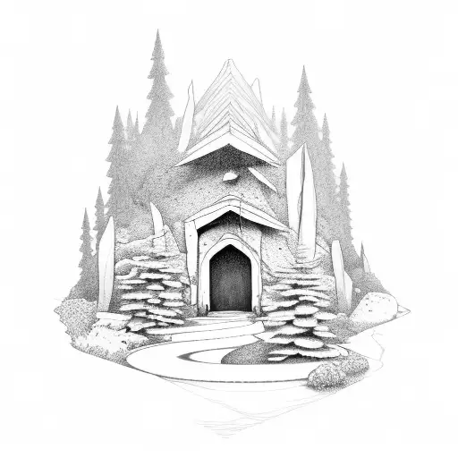 A Hiking Trail Winding Through A Music Forest With Zelda-inspired Elements