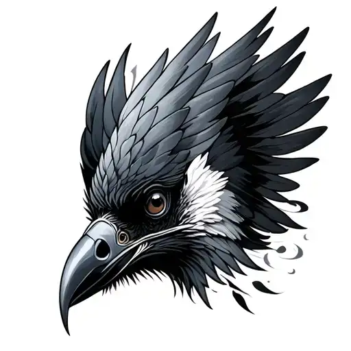 Crow Wearing A Mask Of Swallow