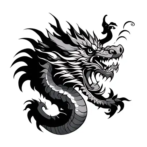 Dragon With Lao Flag