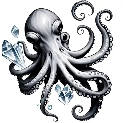 Octopus Holding Crystals