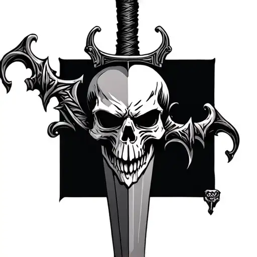 A Dagger With A Vampire Skull