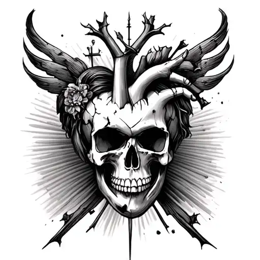 Heart And Death In A Style Destroy All Religious Symbols