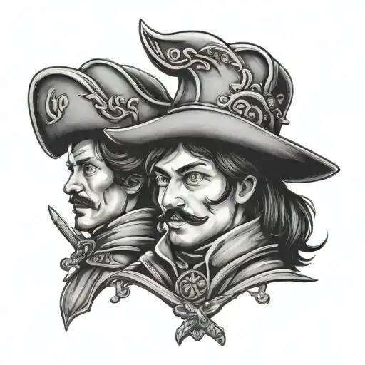 Three Musketeers With Kids Initials