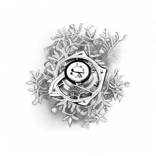 Bicycle Chains Through Brambles With Dark Bakground Dark