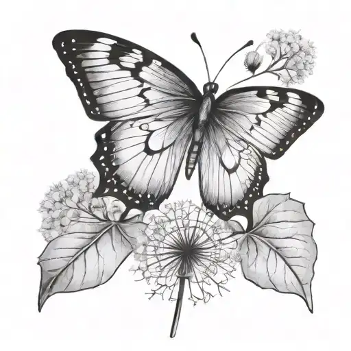 Dandelion And A Butterfly