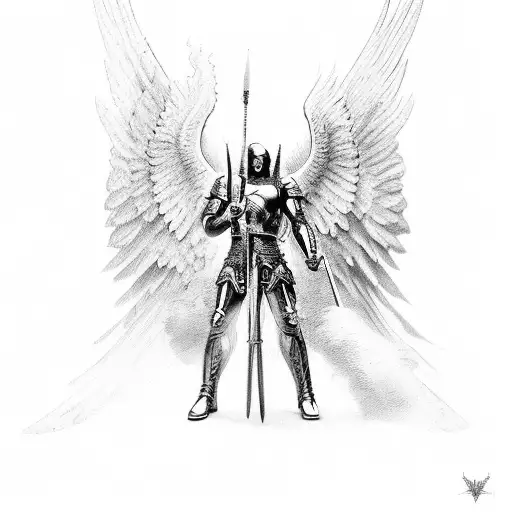 Archangel Michael Fighting Religious Painting