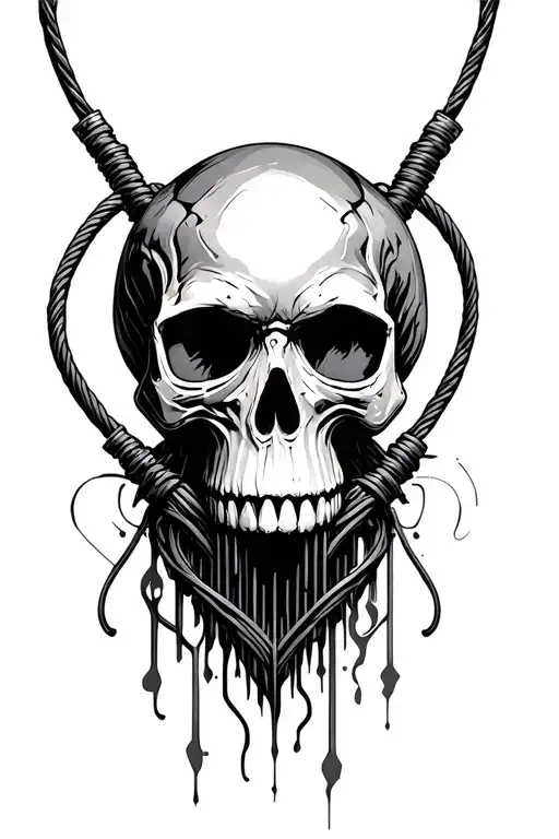 Punksteam Skull Embedded In Digital Cables