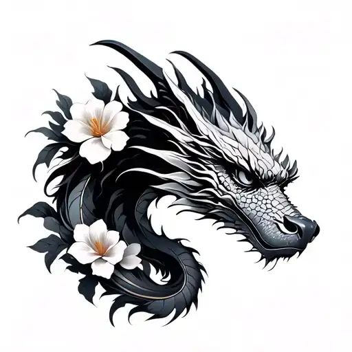 Dragon With Flowers