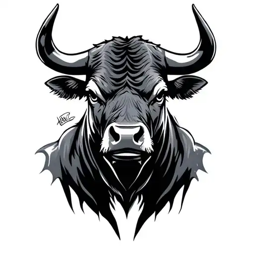 Bull With Balaclavas And Muscular