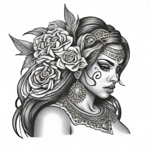 Chicano Girl Black &White