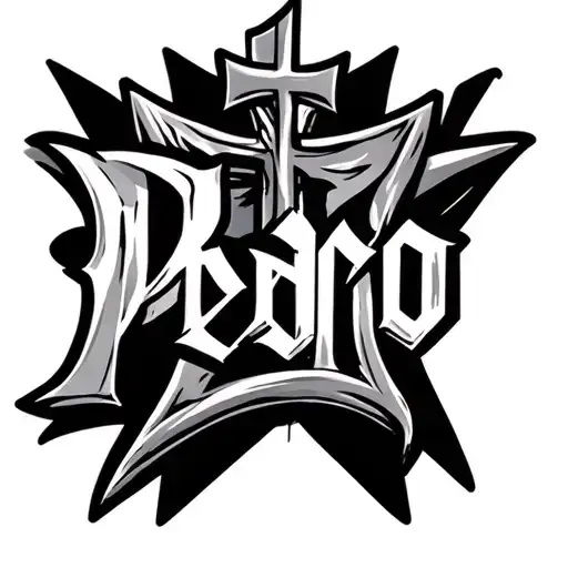 Lettering Style Pedro With A Cross