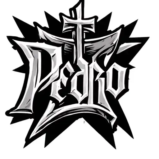 Lettering Style Pedro With A Cross