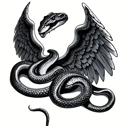 Cobra Snake Guardian Angel Wings