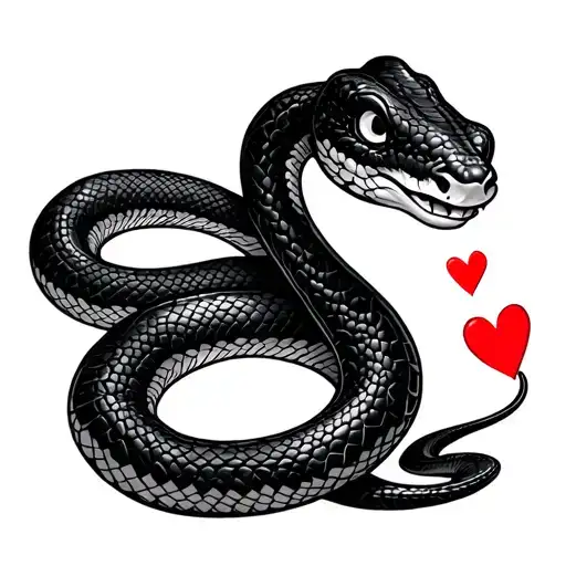 Cute Snake With A Heart