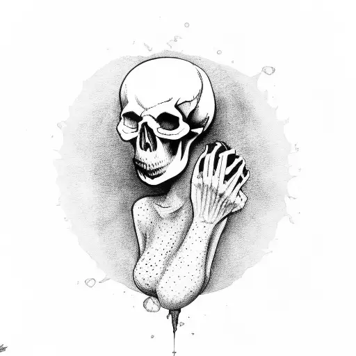 Witch With Skull In Her Hands