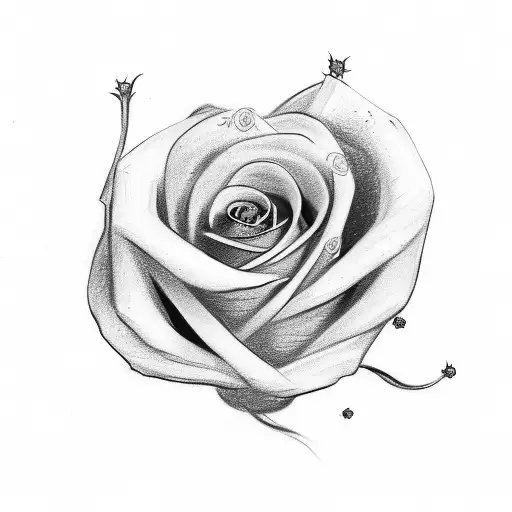 A Sketch-style Tattoo Of Your Daughter's Name Intertwined With A Delicate Rose