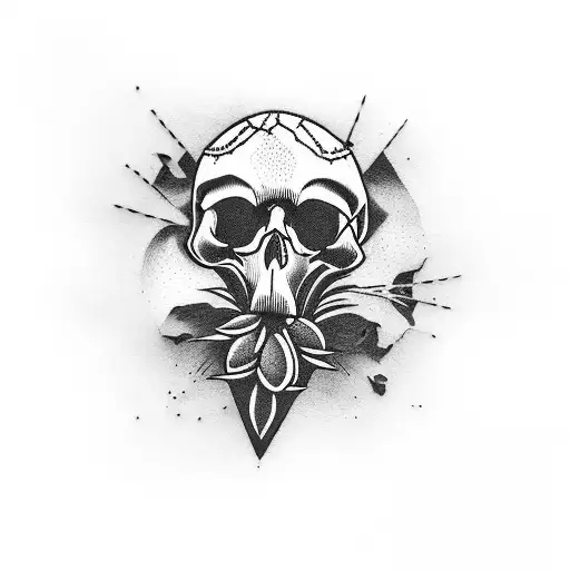 Skull Leaning On Cactus