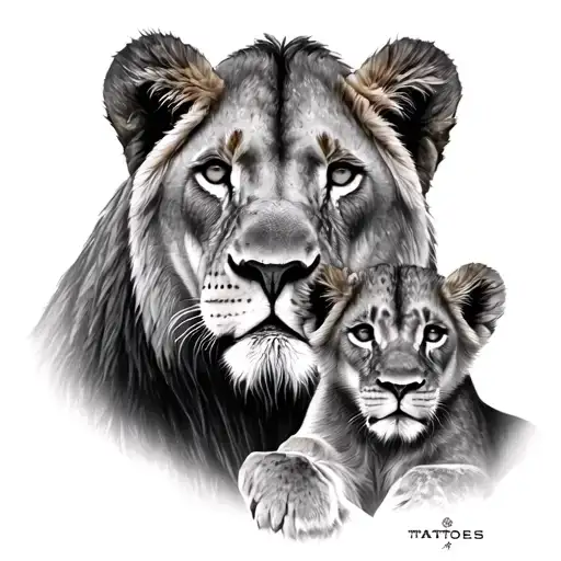 Lioness With 1 Lion Cub