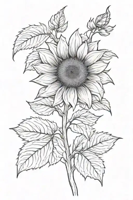 Sunflower Tattoo Design